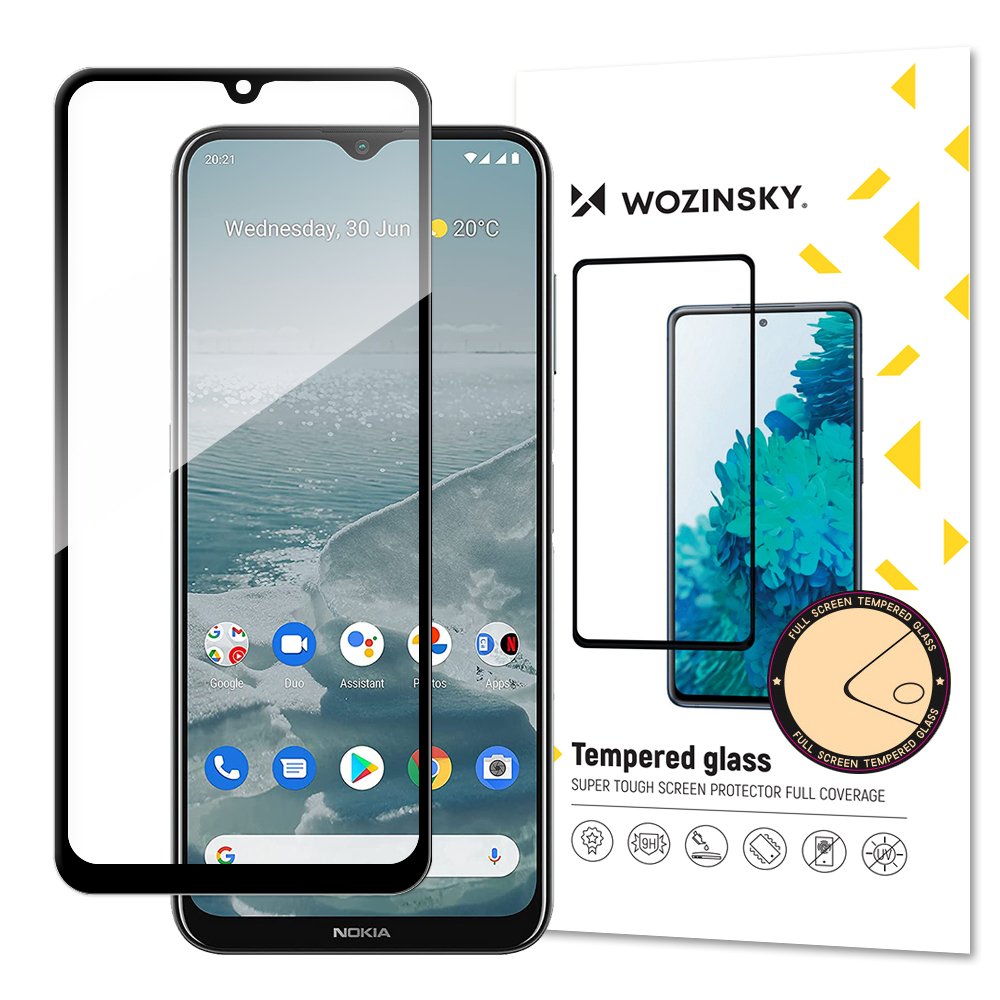Wozinsky itin patvarus Full Glue grūdintas stiklas viso ekrano su rėmeliu Case Friendly Nokia G20 juodas