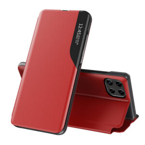 Eco Leather View Case dėklas Galaxy A22 4G – raudonas