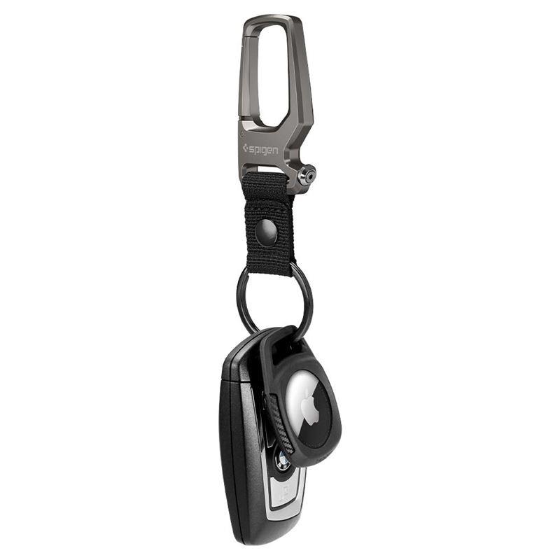 Dėklas Spigen Rugged Armor Apple AirTag 1/2, matinis juodas