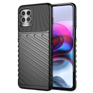 Thunder Case Flexible Tough Rugged Cover TPU Case, skirta Motorola Moto G100 / Edge S black