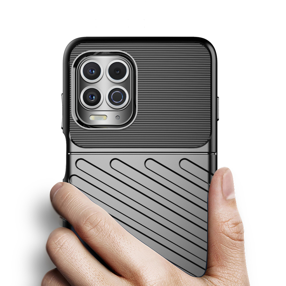 Thunder Case Flexible Tough Rugged Cover TPU Case, skirta Motorola Moto G100 / Edge S black