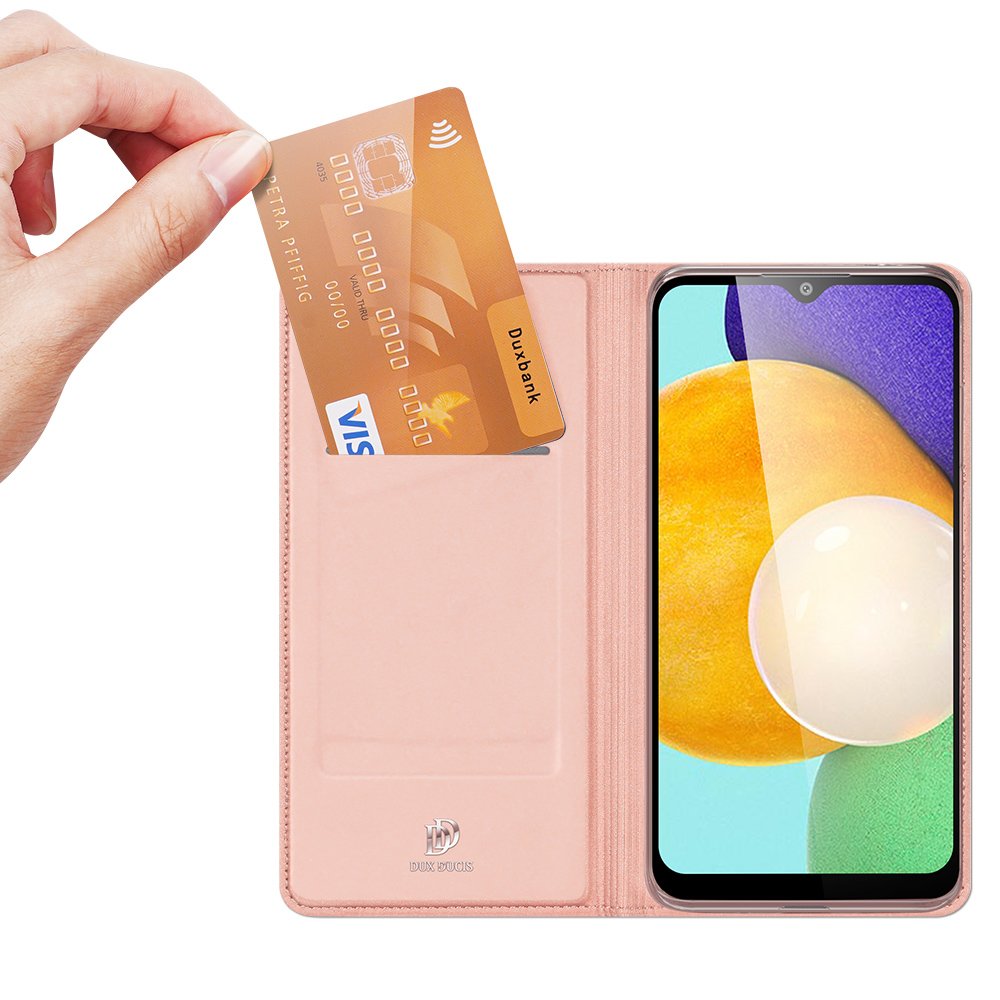 Dux Ducis Skin Pro atverčiamas dėklas Samsung Galaxy A03s – rožinis