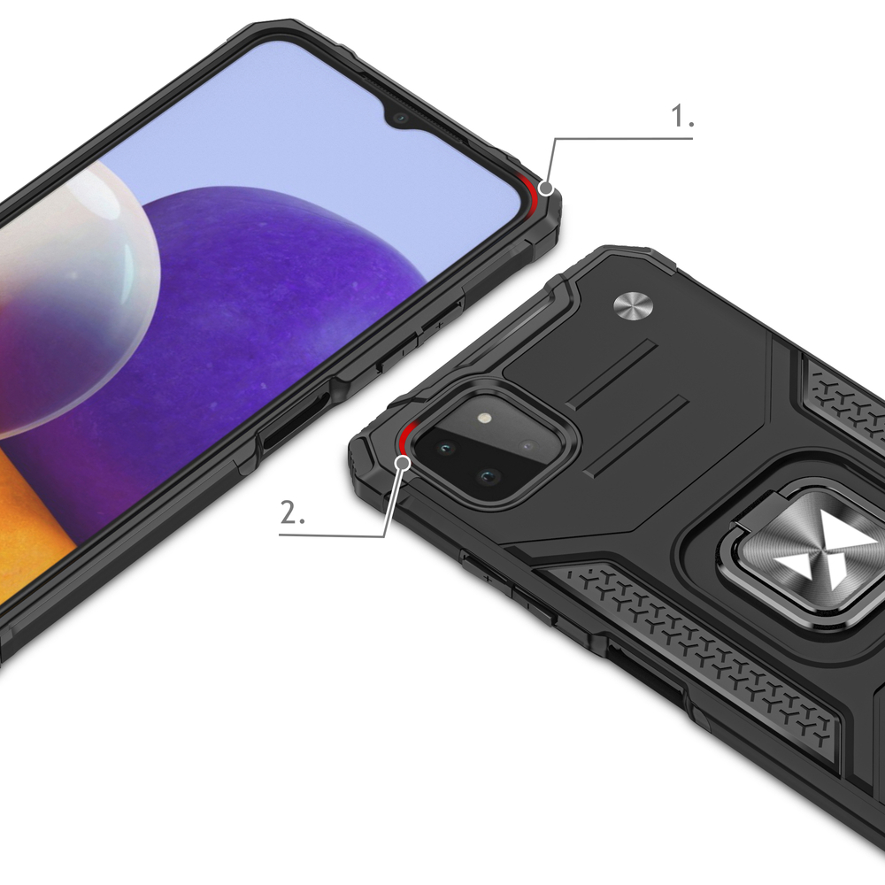 Wozinsky Ring Armor dėklas Samsung Galaxy A22 4G – mėlynas