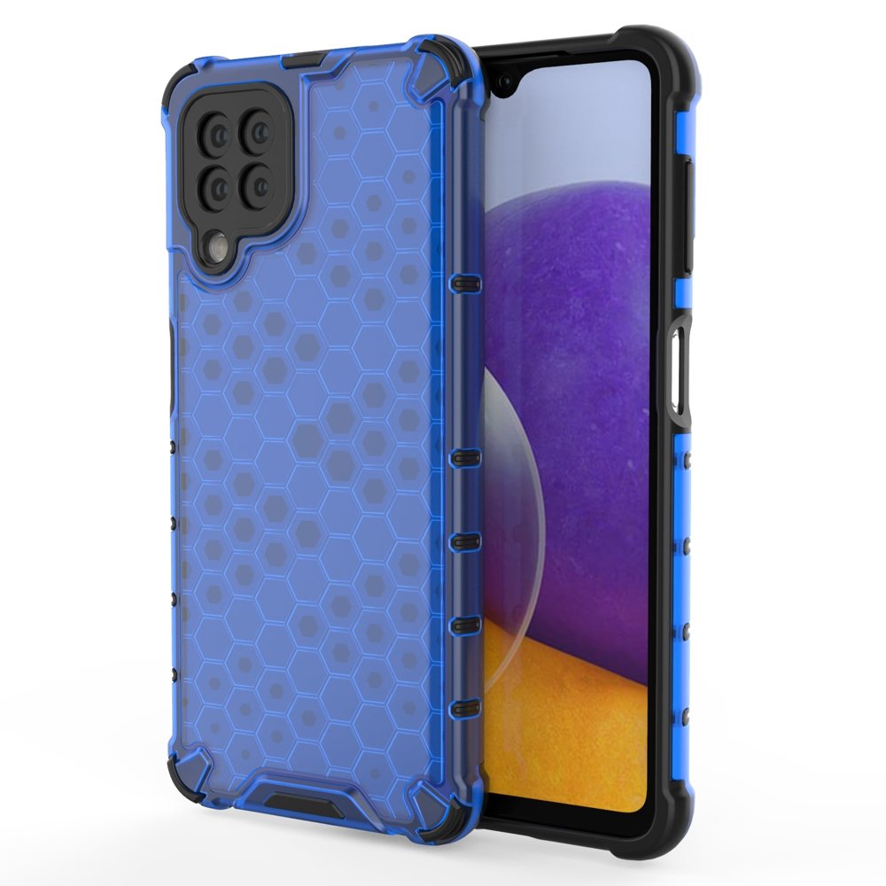 Korėto rašto dėklas Samsung Galaxy A22 4G – mėlynas