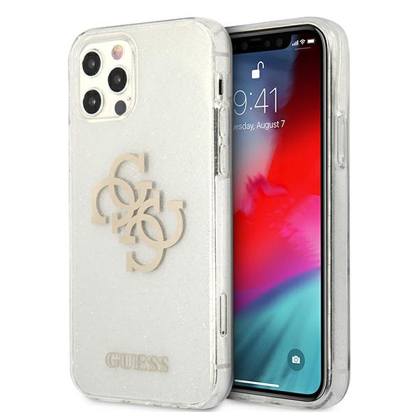 Guess skaidrus dėklas iPhone 12 Pro Max – Glitter 4G