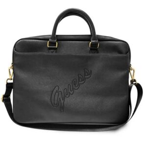 Guess Saffiano Script krepšys 16" nešiojamajam kompiuteriui - juodas