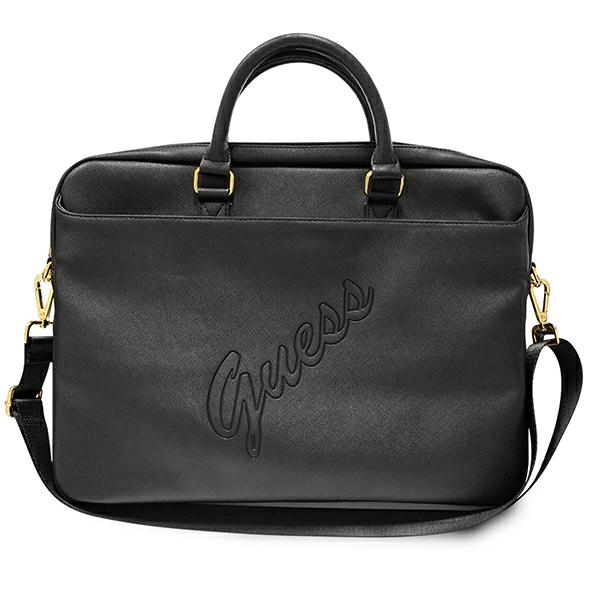 Guess Saffiano Script krepšys 16" nešiojamajam kompiuteriui - juodas
