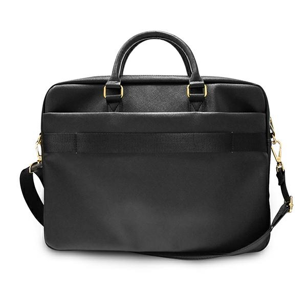 Guess Saffiano Script krepšys 16" nešiojamajam kompiuteriui - juodas
