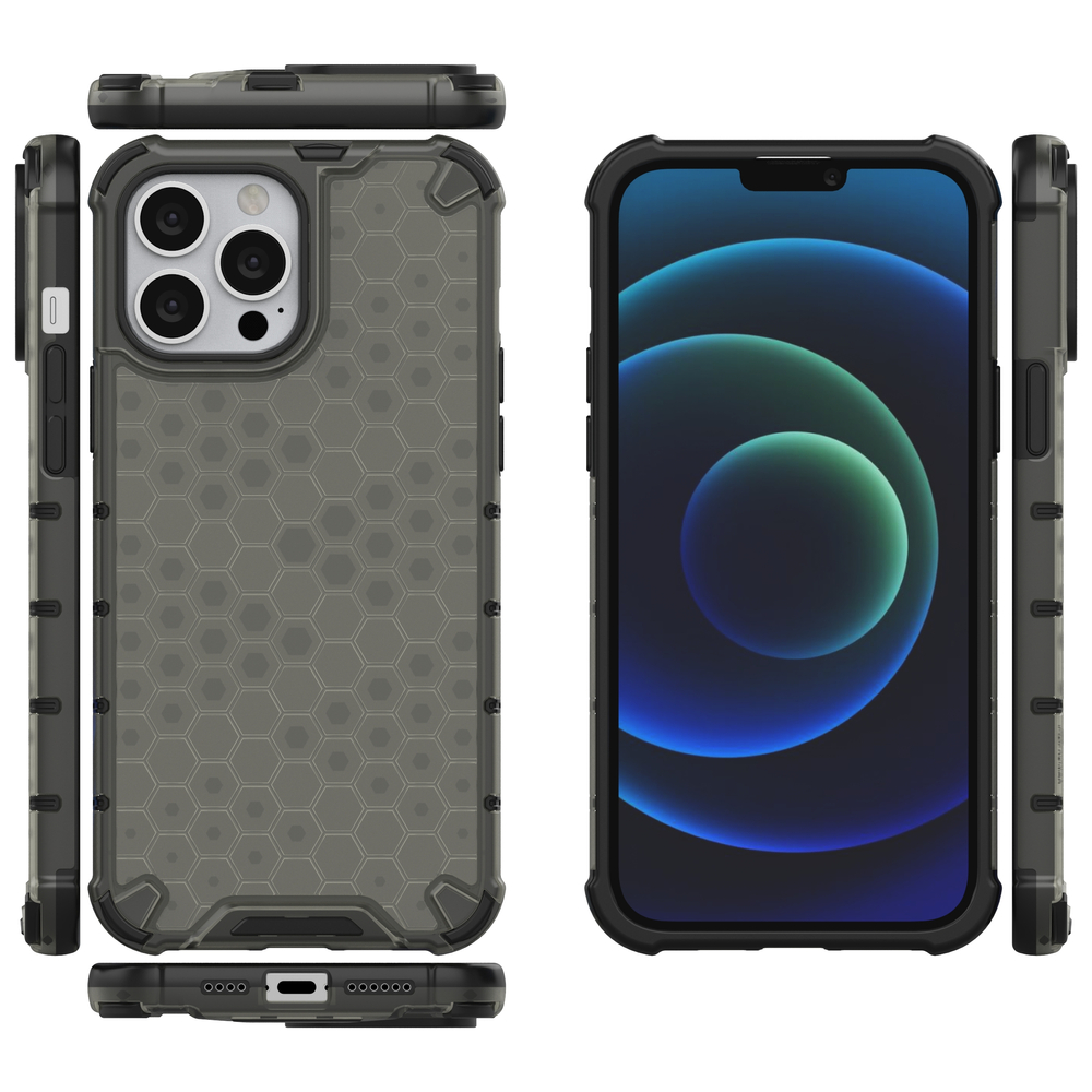 Korio rašto dėklas iPhone 13 Pro Max – juodas