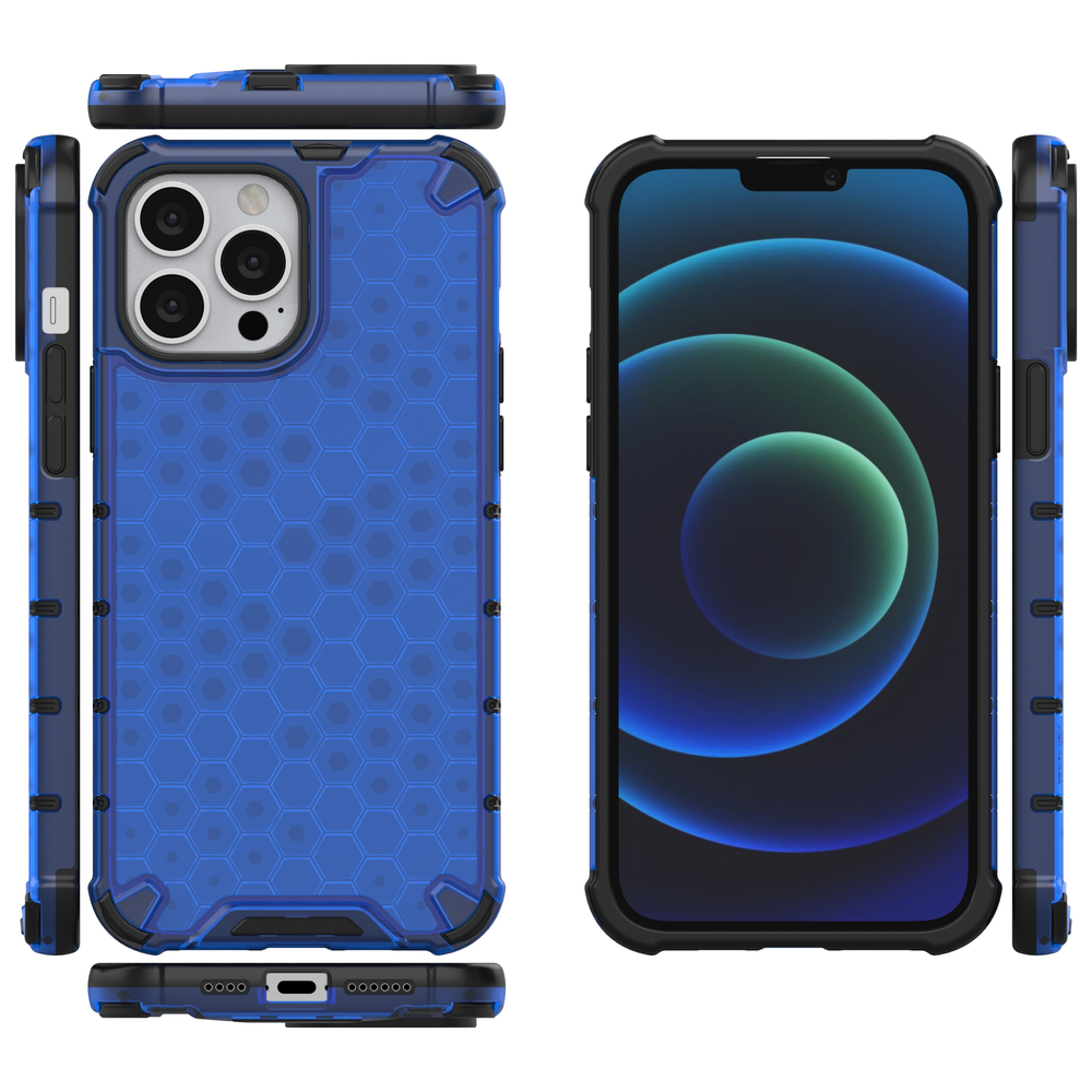 Korio rašto dėklas iPhone 13 Pro Max – mėlynas