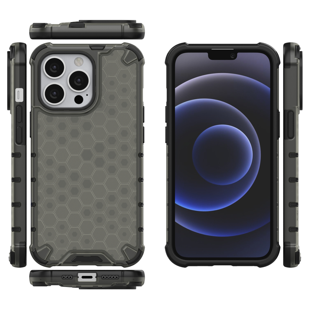 Apsauginis dėklas iPhone 13 Pro – juodas, korio raštas