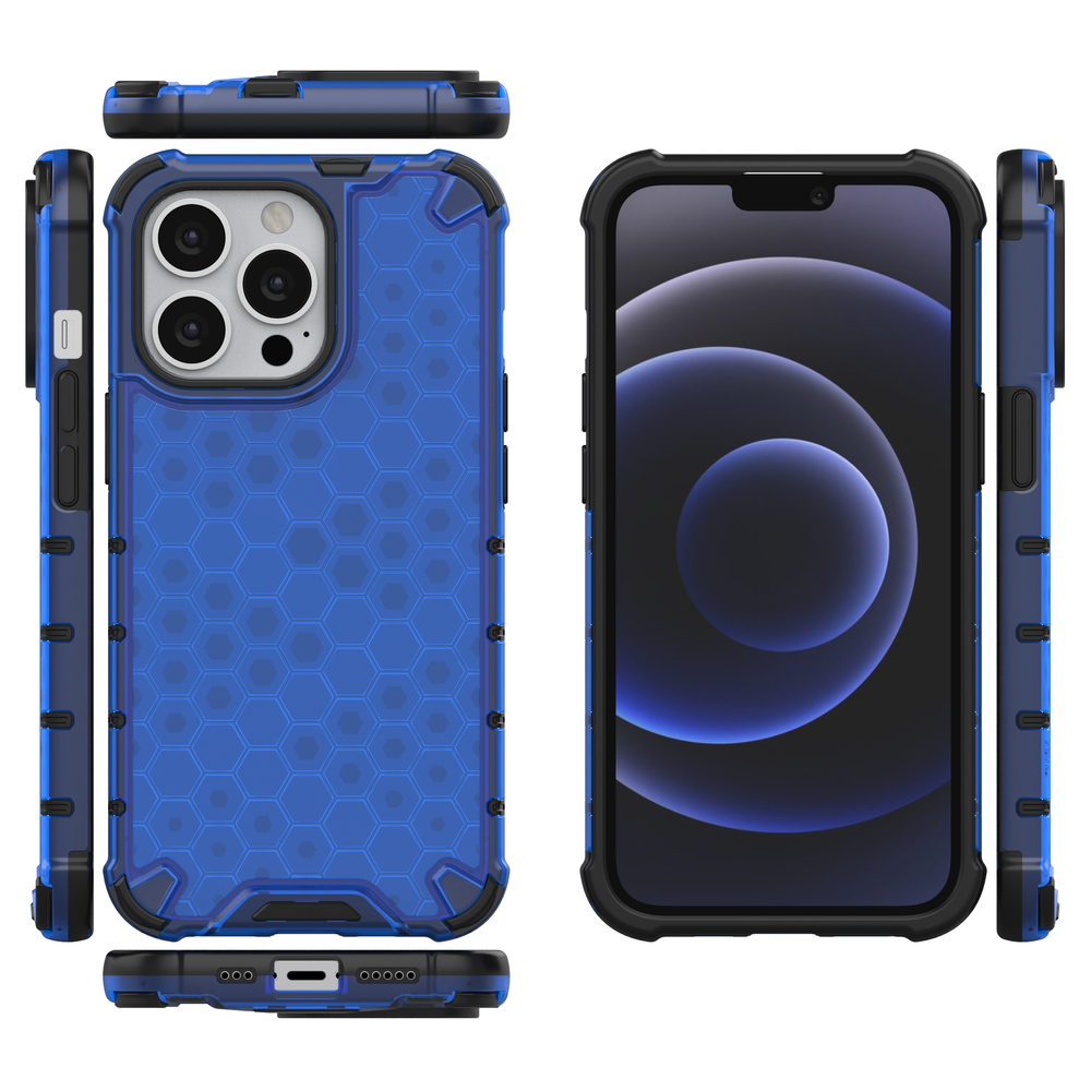 Korio rašto dėklas iPhone 13 Pro – mėlynas