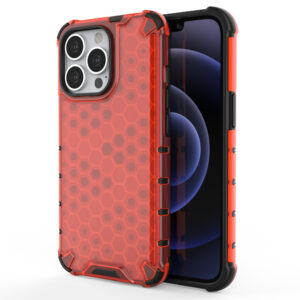 Korėtas dėklas iPhone 13 Pro – raudonas (TPU/PC)