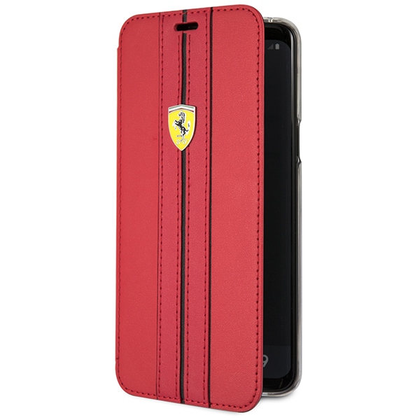 Ferrari odinis atverčiamas dėklas Samsung S9 – raudonas