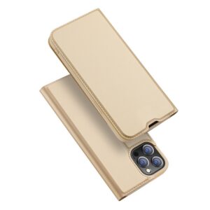 Dux Ducis Skin Pro atverčiamas dėklas iPhone 13 Pro – auksinis