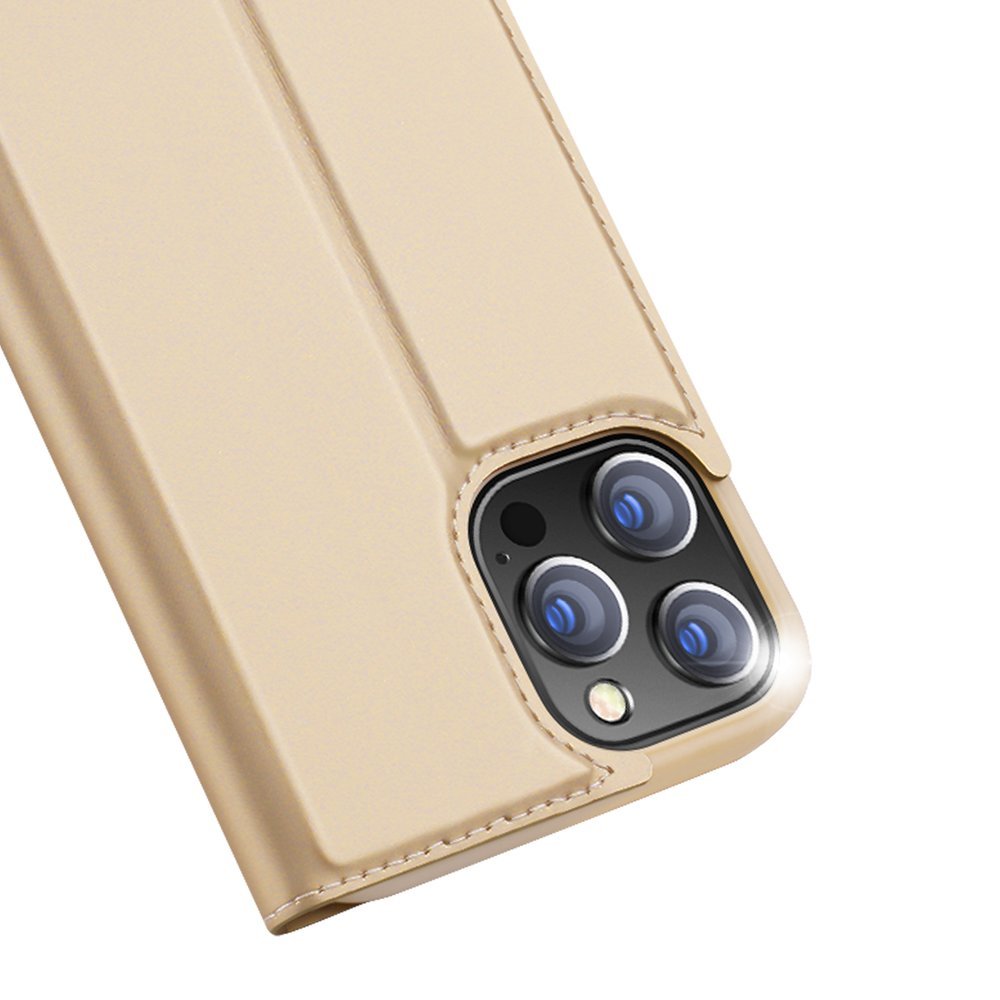 Dux Ducis Skin Pro atverčiamas dėklas iPhone 13 Pro – auksinis