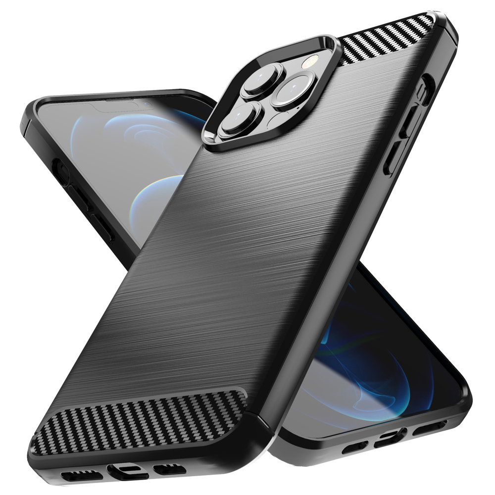 Carbon Case TPU dėklas iPhone 13 Pro Max – juodas