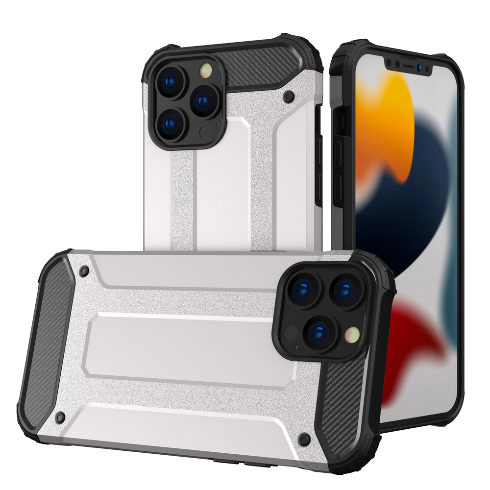 Hybrid Armor dėklas iPhone 13 Pro – sidabrinis