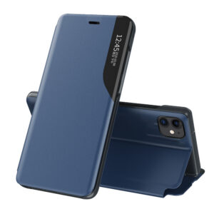 Eco Leather View dėklas iPhone 13 Pro Max – mėlynas