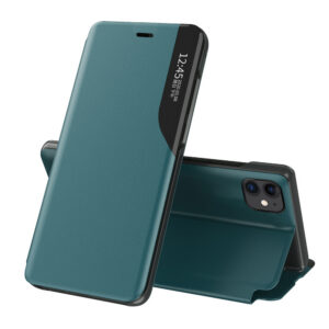 Eco Leather View dėklas iPhone 13 Pro Max – žalias
