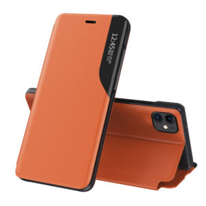 Eco Leather View Case dėklas iPhone 13 Pro Max – oranžinis