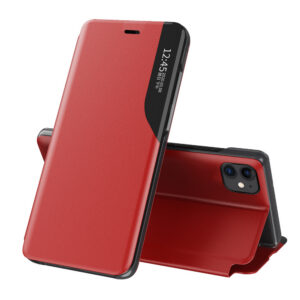 Eco Leather View dėklas iPhone 13 Pro Max – raudonas