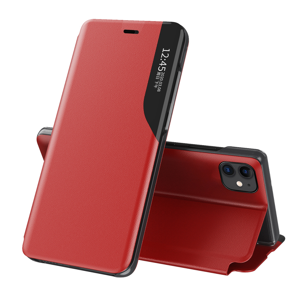 Eco Leather View dėklas iPhone 13 Pro Max – raudonas