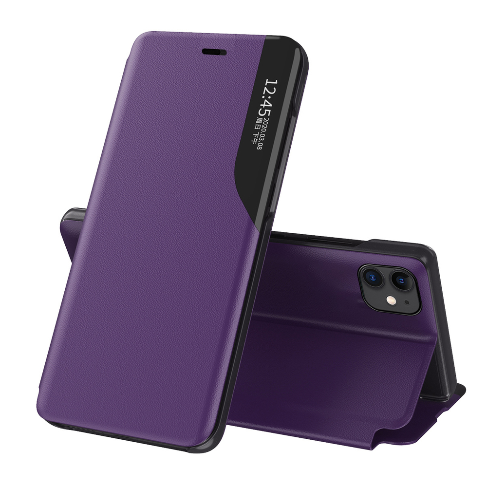 Eco Leather View dėklas iPhone 13 Pro – violetinis
