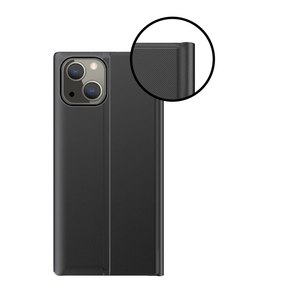 Atverčiamas dėklas su langu iPhone 13 mini – rožinis