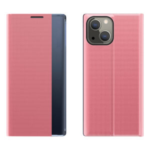 Atverčiamas dėklas su langu iPhone 13 mini – rožinis