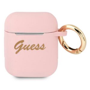 Guess silikoninis dėklas AirPods 1/2 – rožinis