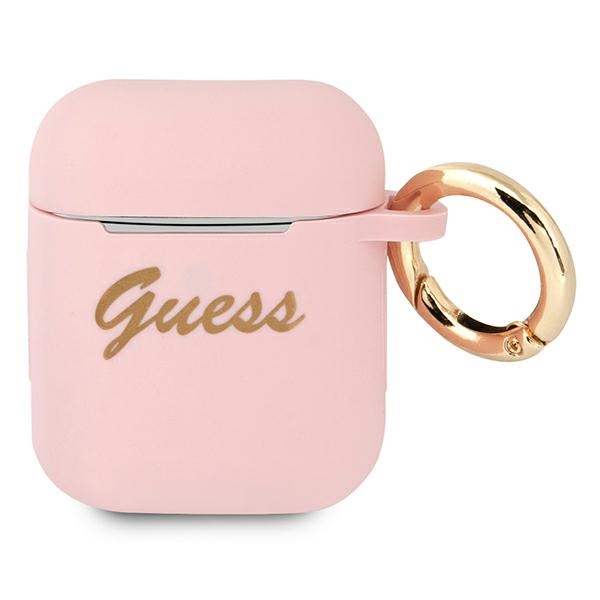 Guess silikoninis dėklas AirPods 1/2 – rožinis
