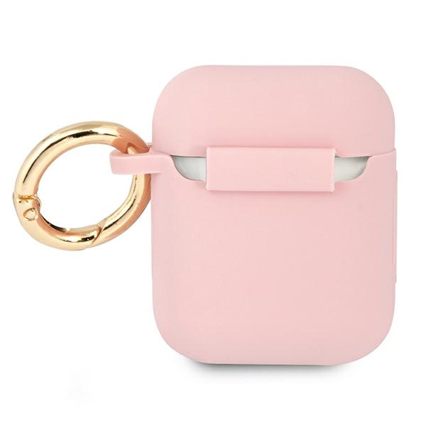 Guess silikoninis dėklas AirPods 1/2 – rožinis