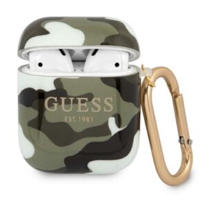 Guess AirPods 1/2 dėklas – žalias kamufliažas