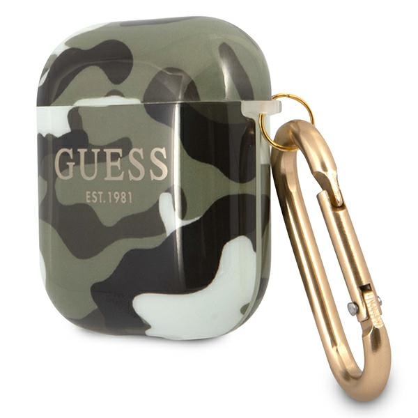 Guess AirPods 1/2 dėklas – žalias kamufliažas