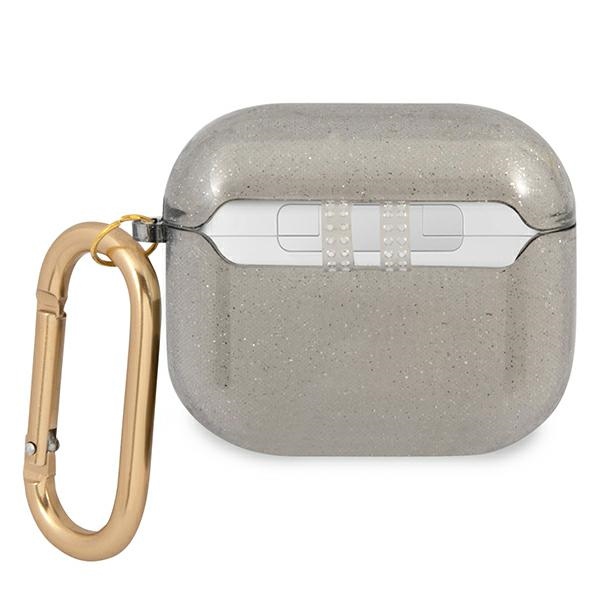 Guess dėklas AirPods 3 – juodas, Glitter