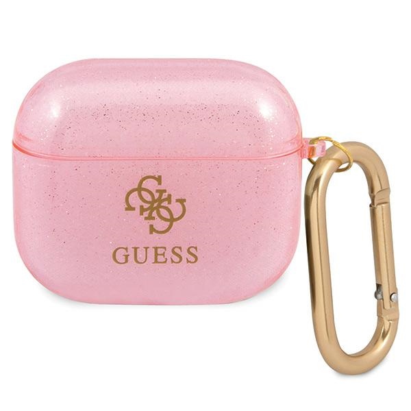 Guess Glitter dėklas AirPods 3 – rožinis