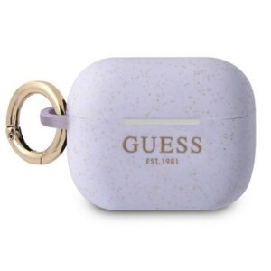 Guess silikoninis dėklas AirPods Pro – violetinis, blizgus