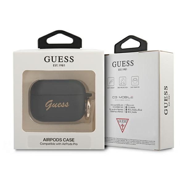 Guess silikoninis dėklas AirPods Pro – juodas