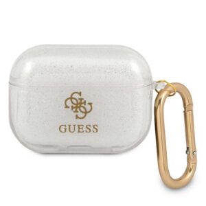 Guess AirPods Pro dėklas – skaidrus su blizgučiais