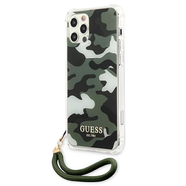 Guess dėklas iPhone 12 Pro Max – žalias kamufliažas