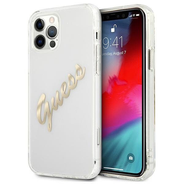 Guess skaidrus dėklas iPhone 12 Pro Max – Vintage