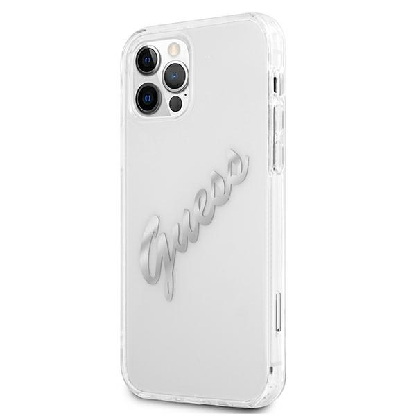 Guess dėklas iPhone 12 Pro Max – skaidrus, Vintage