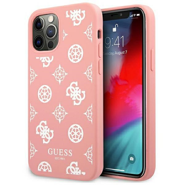 Guess silikoninis dėklas iPhone 12 Pro Max – rožinis