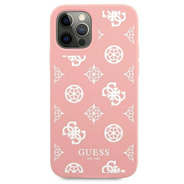 Guess silikoninis dėklas iPhone 12 Pro Max – rožinis