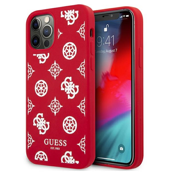 Guess silikoninis dėklas iPhone 12 Pro Max – raudonas