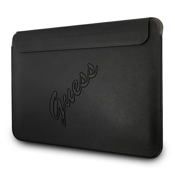 Guess Saffiano Script dėklas 13" nešiojamajam kompiuteriui - juodas