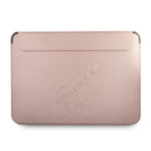 Guess Saffiano Script dėklas 13" nešiojamajam kompiuteriui - rožinis