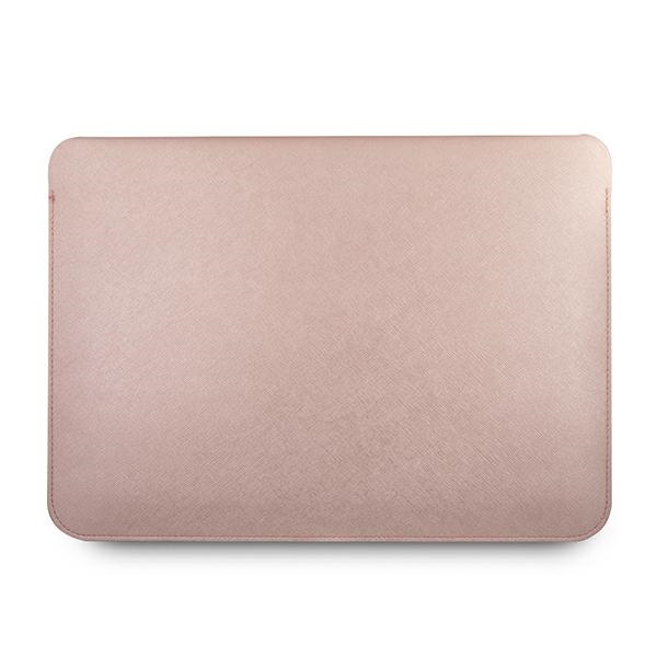Guess Saffiano Script dėklas 13" nešiojamajam kompiuteriui - rožinis