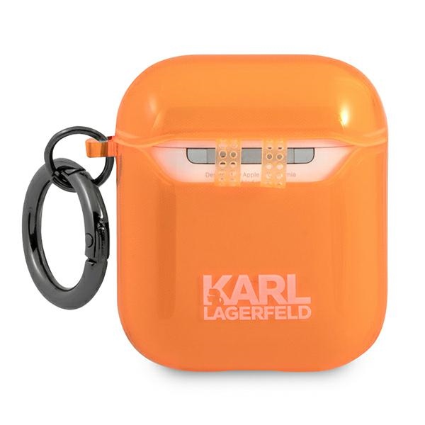Karl Lagerfeld „Choupette“ dėklas AirPods 1/2 – oranžinis